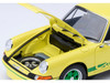Porsche 911 Carrera 2 7 RS Light Yellow with Green Stripes and Wheels 1/18 Model Car Autoart 78033