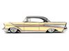 1957 Chevrolet Bel Air Cream with Graphics and Gray Metallic Top Bigtime Muscle Series 1/24 Diecast Model Car Jada 36345