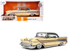 1957 Chevrolet Bel Air Cream with Graphics and Gray Metallic Top Bigtime Muscle Series 1/24 Diecast Model Car Jada 36345