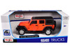 2015 Jeep Wrangler Unlimited Bright Orange with Black Top SE Trucks Series 1/24 Diecast Model Car Maisto 31268ORB