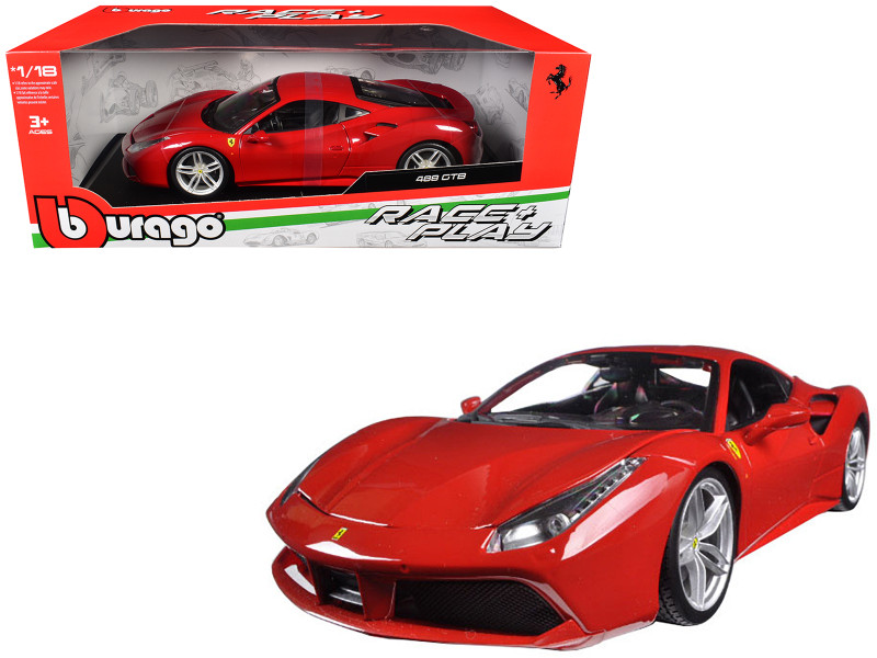 Ferrari 488 GTB Red 1/18 Diecast Model Car Bburago 16008