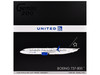 Boeing 737 800 Commercial Aircraft United Airlines Star Alliance N76516 White with Black Tail Gemini 200 Series 1/200 Diecast Model Airplane GeminiJets G2UAL1378