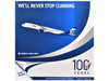 Airbus A350 900 Commercial Aircraft Delta Air Lines 100 Years N527DN White and Blue with Stripes 1/400 Diecast Model Airplane GeminiJets GJ2335