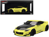 Nissan Z RZ34 Pandem Ikazuchi Yellow with Matt Black Hood 1/18 Model Car Top Speed TS0529