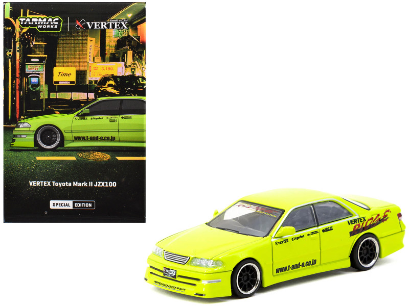 Toyota Vertex Mark II JZX100 RHD Right Hand Drive Tokyo Auto Salon 2025 Special Edition Light Green Global64 Series 1/64 Diecast Model Tarmac Works T64G-024-LG