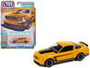 2012 Ford Mustang Boss 302 Yellow Blaze with Black Accents Modern Muscle Series 1/64 Diecast Model Car Auto World 64502-AWSP186A