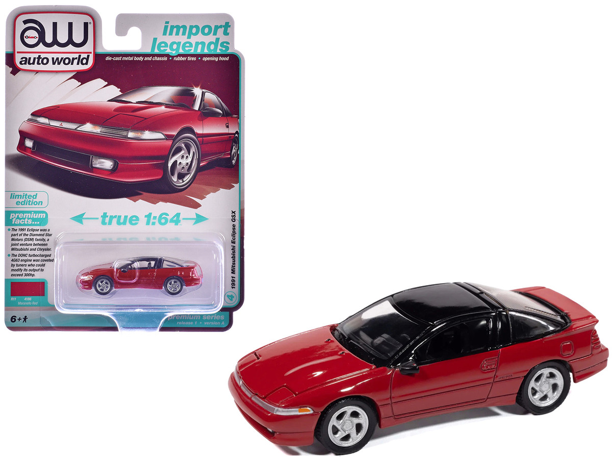 1991 Mitsubishi Eclipse GSX Maranello Red with Black Top Import