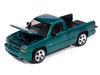 2005 Chevrolet Silverado SS Custom Pickup Truck Teal Metallic Muscle Trucks Series 1/64 Diecast Model Car Auto World 64502-AWSP190A