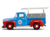 1956 Ford F 100 Pickup Truck with Tool Boxes and Ladders Chevron Blue and Red Chevron Special Edition Series 1 1/64 Diecast Model Car Greenlight 41175B