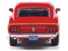 1969 Ford Mustang Mach 1 Calypso Coral Red with Black Hood and Yellow Stripes 1/43 Diecast Model Car IXO Models IA43003