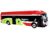 New Flyer Xcelsior Charge NG Electric Transit Bus TTC Toronto Transit Commission Red and Green with White Stripes The Bus & Motorcoach Collection 1/87 HO Diecast Model Iconic Replicas 87-0579