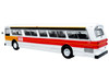 Flxible 53102 New Look Transit Bus "San Francisco MUNI - Landor Scheme" White with Red and Yellow Stripes "Vintage Bus & Motorcoach Collection" Limited Edition 1/87 HO Diecast Model Iconic Replicas 87-0596