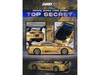 Toyota Supra A80 Top Secret GT300 RHD Right Hand Drive Gold Metallic with Carbon Hood 1/64 Diecast Model Car Inno Models IN64-A80TS-GOLD