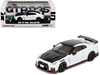 Nissan GT R R35 Nismo RHD Right Hand Drive White with Carbon Hood and Top 1/64 Diecast Model Car Inno Models IN64-R35N-WHI