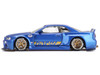 Nissan Skyline GT R R34 SHINJUKU V2 Aero RHD Right Hand Drive Blue Metallic Designed by Jun Imai Kaido House Special 1/64 Diecast Model Car Mini GT KHMG158