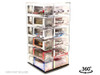 Acrylitower Showcase Large 24 Car Display Desktop Spinner with Cover Clear Mijo Exclusives for 1/64 Scale Models MJ19032C