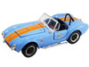Shelby Cobra 427 S C #45 Light Blue with Orange Stripes Shelby Collectibles Series 1/64 Diecast Model Car ACME SC-705-45