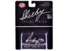 Shelby Cobra 427 S C Raw Metal with White Stripes and Red Tires Shelby Collectibles Series 1/64 Diecast Model Car ACME SC-705-M