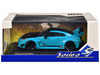 2019 Nissan GT R R35 LB Silhouette Works RHD Right Hand Drive Miami Blue with Black Hood and Top 1/43 Diecast Model Car Solido S4311209