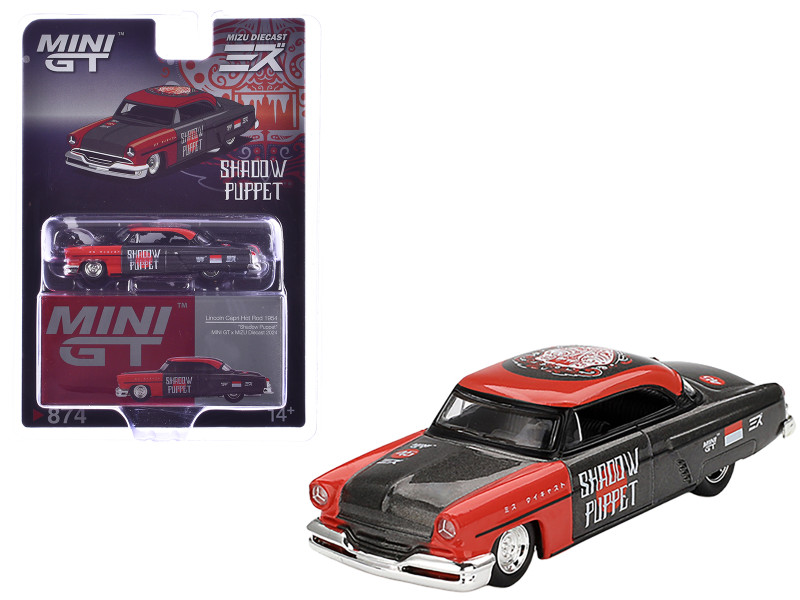 1954 Lincoln Capri Hot Rod Shadow Puppet Red and Dark Gray