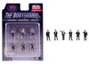 The Bodyguards 6 piece Diecast Figure Set Limited Edition for 1/64 Scale Models American Diorama AD-2421MJ