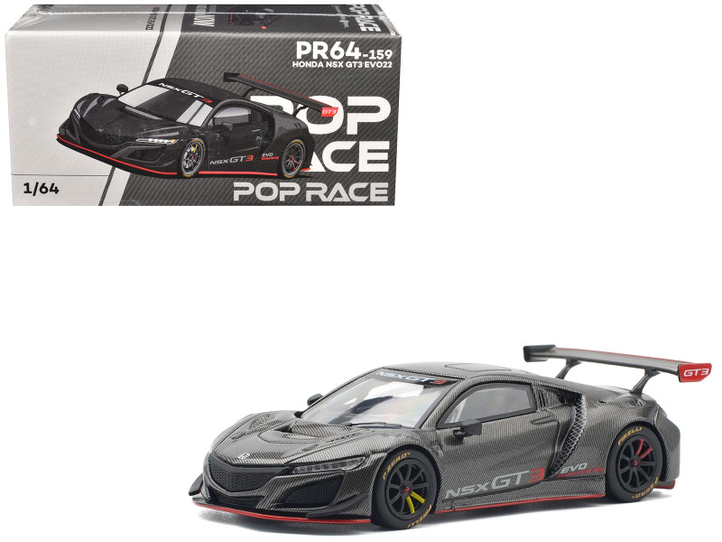 Honda NSX GT3 EVO22 Carbon Edition 1/64 Diecast Model Car Pop Race PR640159
