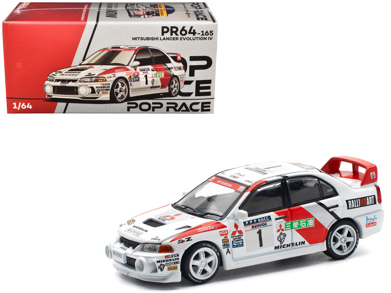 Mitsubishi Lancer Evolution IV RHD Right Hand Drive #1 Tommi Makinen Seppo Harjanne Winner Rally de Catalunya 1997 1/64 Diecast Model Car Pop Race PR640165