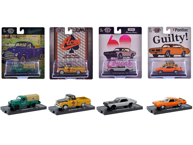 Auto Drivers Set of 4 pieces in Blister Packs Release 127 Limited Edition to 7500 pieces Worldwide 1/64 Diecast Model Cars M2 Machines 11228-127