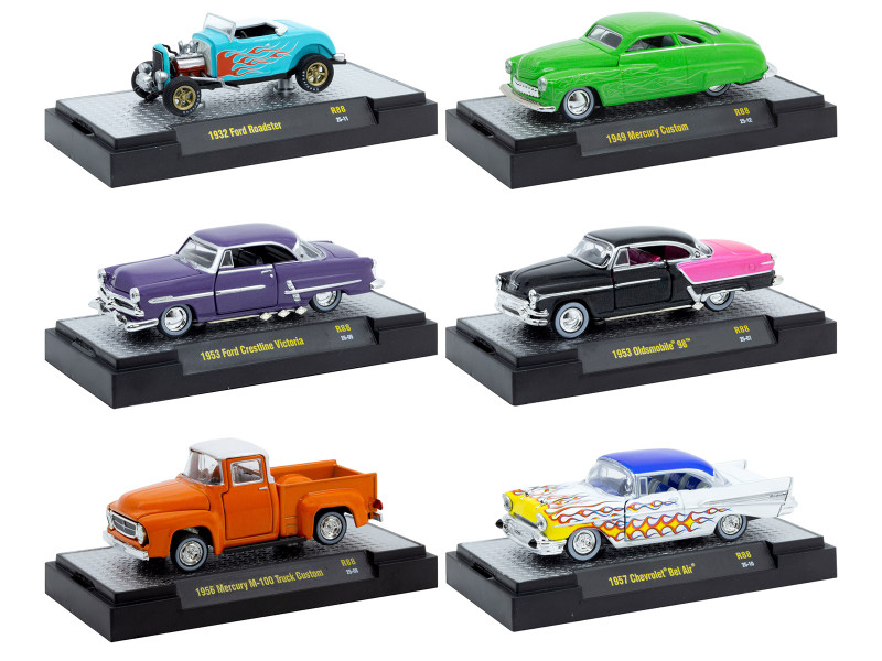 Auto Meets Set of 6 Cars IN DISPLAY CASES Release 88 Limited Edition 1/64 Diecast Model Cars M2 Machines 32600-88