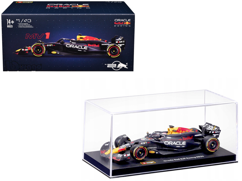 Red Bull Racing RB20 #1 Max Verstappen Oracle Formula One F1 World Championship 2024 with Driver Figure and Display Case Race Series 1/43 Diecast Model Car Bburago 38098MV