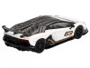 Lamborghini Aventador SVJ 63 Bianco Asopo White with Carbon Top Limited Edition 1/64 Diecast Model Car Mini GT MGT00842