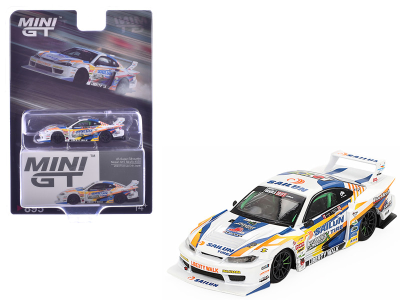 Nissan LB Super Silhouette S15 SILVIA RHD Right Hand Drive #555 Yukio Fausto Formula Drift Japan 2023 Limited Edition 1/64 Diecast Model Car Mini GT MGT00895