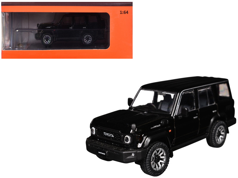 Toyota Land Cruiser J76 RHD Right Hand Drive Black 1/64 Diecast Model Car GCD KS-081-455