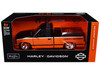 1993 Chevrolet 454 SS Pickup Truck Harley Davidson Black and Orange H D Custom Series 1/24 Diecast Model Car Maisto 32274OR
