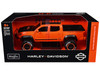 2023 Toyota Tacoma TRD Pro Pickup Truck Harley Davidson Orange and Black with Roof Rack H D Custom Series 1/24 Diecast Model Car Maisto 32275OR