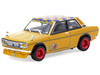 Datsun 510 OG Beer Yellow with Checkered Top Hobby64 Series 1/64 Diecast Model Car Tarmac Works T64-052-OG