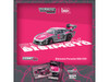Porsche 935 K3V Bisimoto Gray Metallic with Pink Hood and Top with Tarmac Cards Hobby64 Series 1/64 Diecast Model Tarmac Works T64-079-K3V