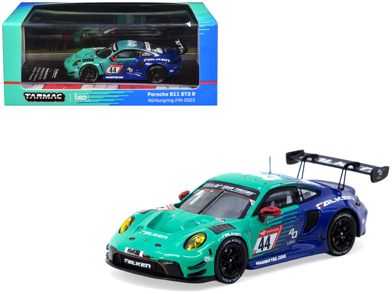 Porsche 911 GT3 R #44 Joel Eriksson Tim Heinemann Nico Menzel Martin Ragginger Falken Motorsports 24 Hours of Nurburgring 2023 Hobby64 Series 1/64 Diecast Model Tarmac Works T64-084-23NUR44