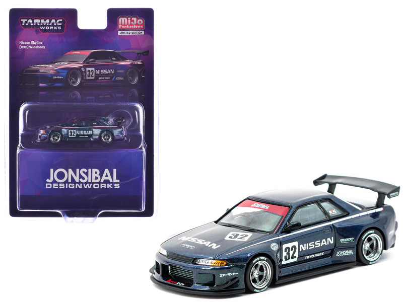 Nissan Skyline R32 Widebody RHD Right Hand Drive #32 Jonsibal Design Works Midnight Purple Metallic Global64 Series 1/64 Diecast Model Tarmac Works T64G-061-MP