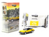 Saab 900 Turbo Convertible Yellow with Tarmac Cards Global64 Series 1/64 Diecast Model Tarmac Works T64G-067-YE