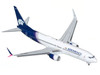 Boeing 737 800 Commercial Aircraft with Flaps Down AeroMexico N957AM White with Dark Blue Tail Gemini 200 Series 1/200 Diecast Model Airplane GeminiJets G2AMX1387F