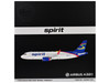 Airbus A320 Commercial Aircraft Spirit Airlines N633NK White with Blue Tail Gemini 200 Series 1/200 Diecast Model Airplane GeminiJets G2NKS1338