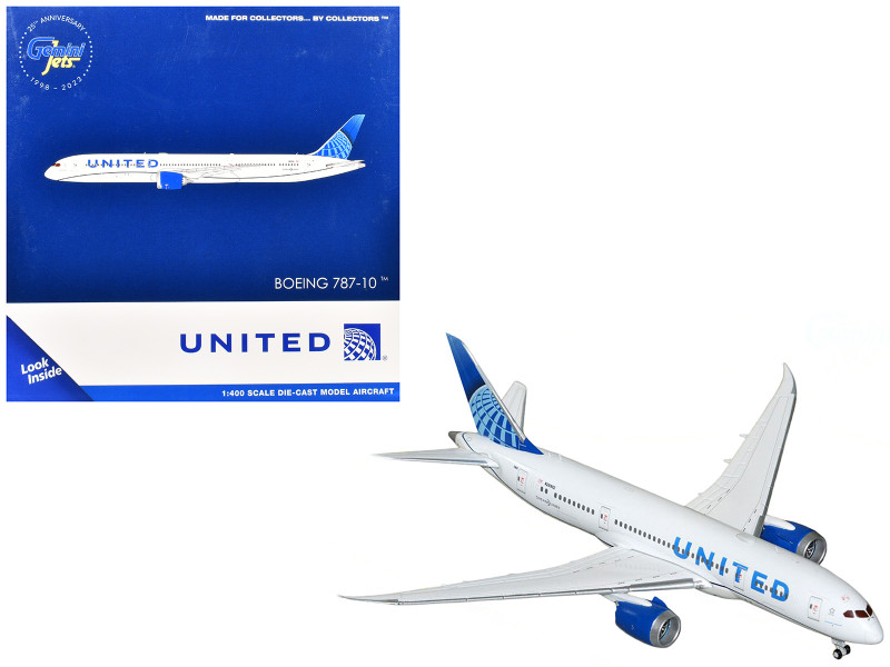 Boeing 787 8 Commercial Aircraft United Airlines N26902 White with Blue Tail 1/400 Diecast Model Airplane GeminiJets GJ2329
