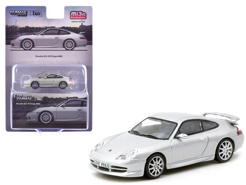 Porsche 911 GT3 996 Silver Metallic Global64 Series 1/64 Diecast Model Tarmac Works T64G-069-SL