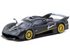 Pagani Huayra R Matt Black Carbon Fiber with Gold Wheels Limited Edition to 3552 pieces Worldwide Global64 Series 1/64 Diecast Model Tarmac Works T64G-TL035-MBCF