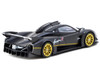 Pagani Huayra R Matt Black Carbon Fiber with Gold Wheels Limited Edition to 3552 pieces Worldwide Global64 Series 1/64 Diecast Model Tarmac Works T64G-TL035-MBCF