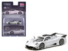 Pagani Huayra R Satin Silver Metallic Global64 Series 1/64 Diecast Model Tarmac Works T64G-TL035-SL