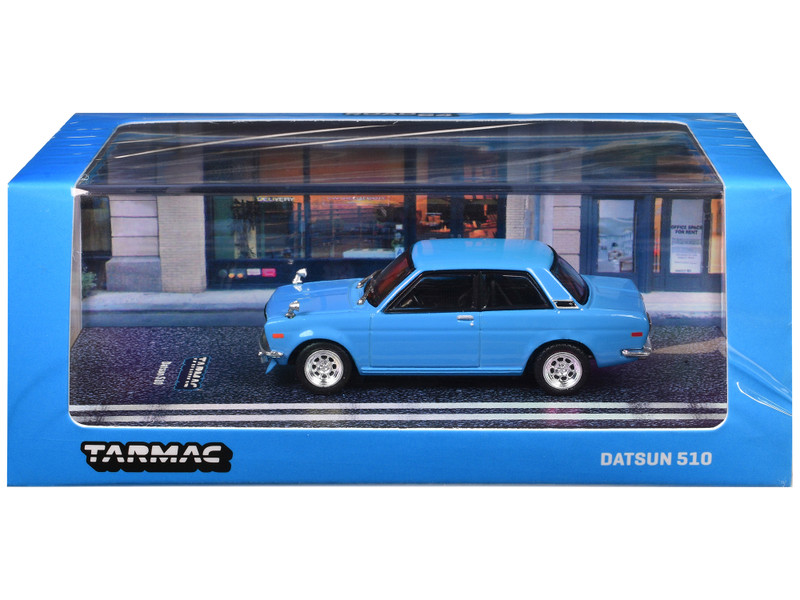 Datsun 510 Light Blue Road64 Series 1/64 Diecast Model Car Tarmac Works T64R-052-LB