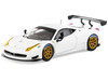 Ferrari 458 Italia GT3 White with Gold Wheels Road64 Series 1/64 Diecast Model Car Tarmac Works T64R-074-WH