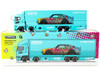 Mitsubishi Fuso Truck with Transporter Liberty Walk Suzuki Transport Light Blue with Graphics Truck64 Series 1/64 Diecast Model Car Tarmac Works T64T-TL001-LBS